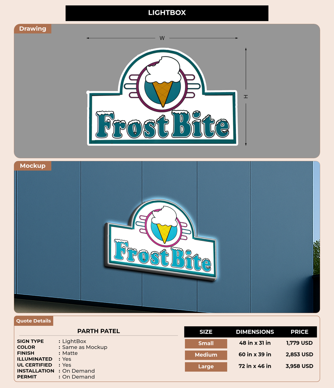 CUSTOM MOCKUP SIGN FOR Parth Patel