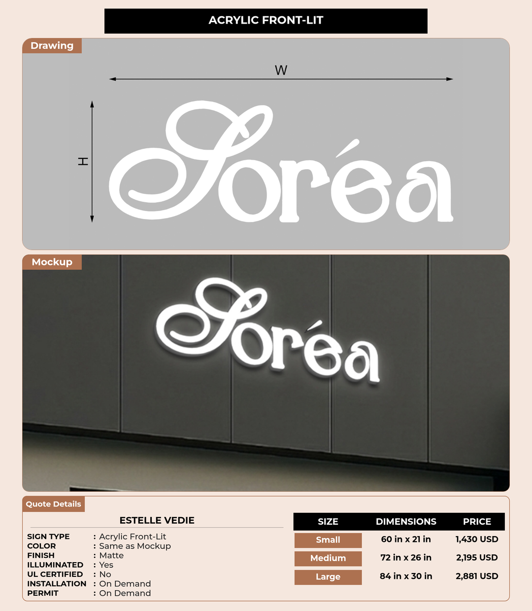 CUSTOM MOCKUP SIGN FOR Estelle Vedie