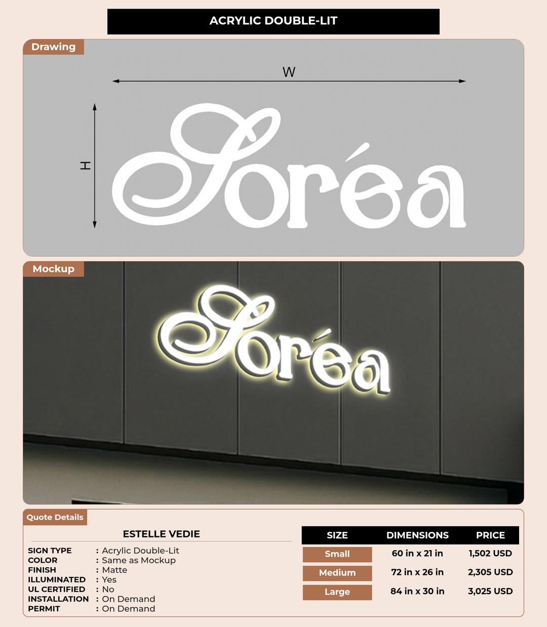 CUSTOM MOCKUP SIGN FOR Estelle Vedie