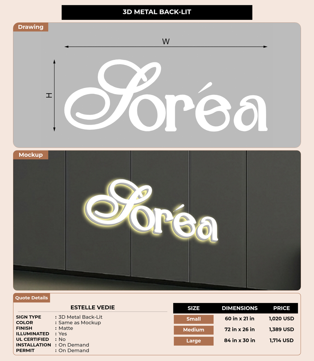 CUSTOM MOCKUP SIGN FOR Estelle Vedie