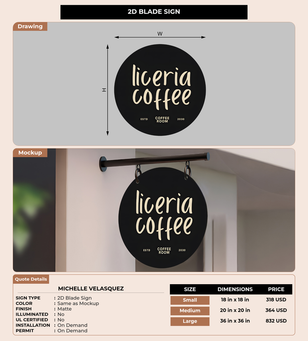 CUSTOM MOCKUP SIGN FOR Michelle Velasquez