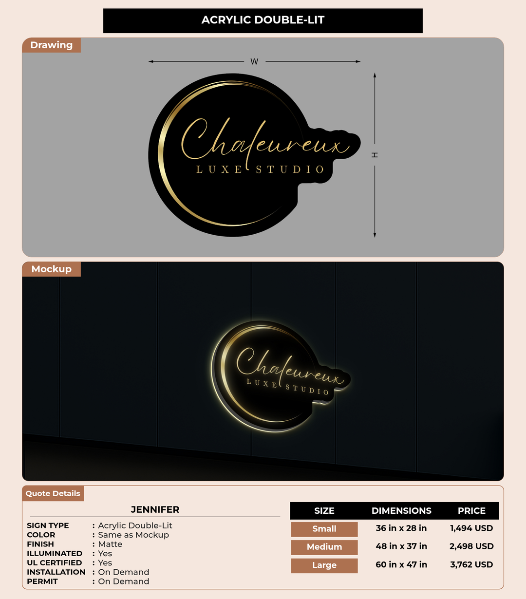 CUSTOM MOCKUP SIGN FOR Jennifer