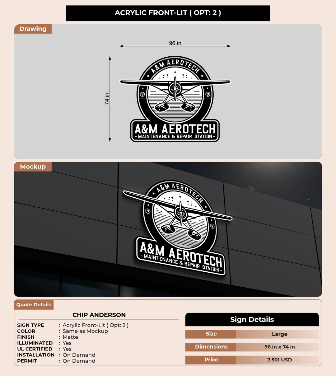 CUSTOM MOCKUP SIGN FOR chip anderson