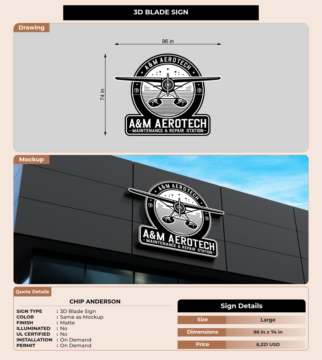 CUSTOM MOCKUP SIGN FOR chip anderson