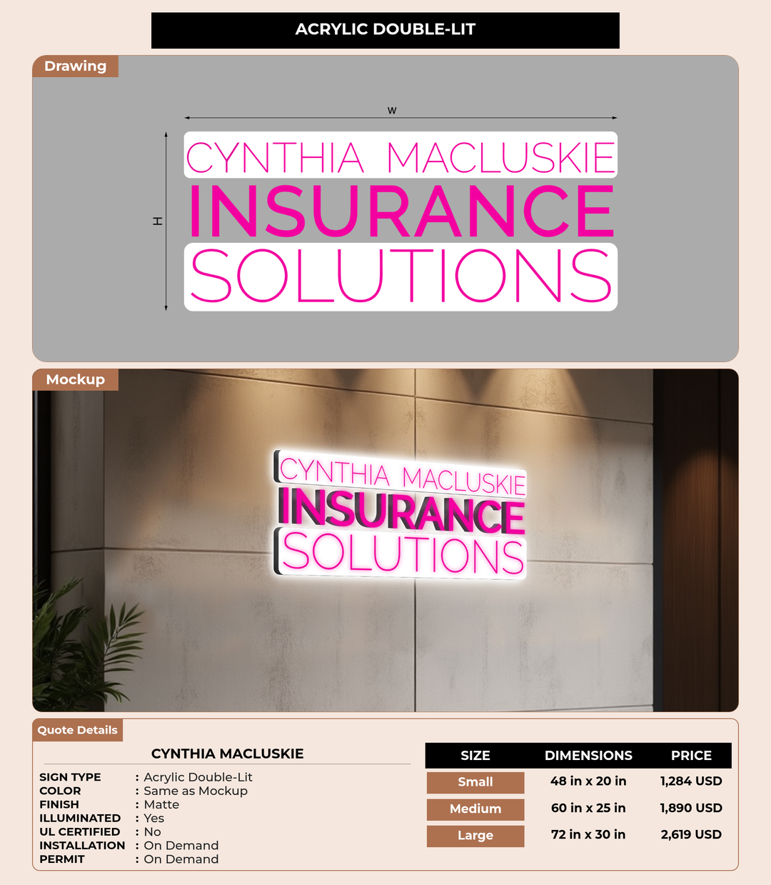 CUSTOM MOCKUP SIGN FOR Cynthia Macluskie