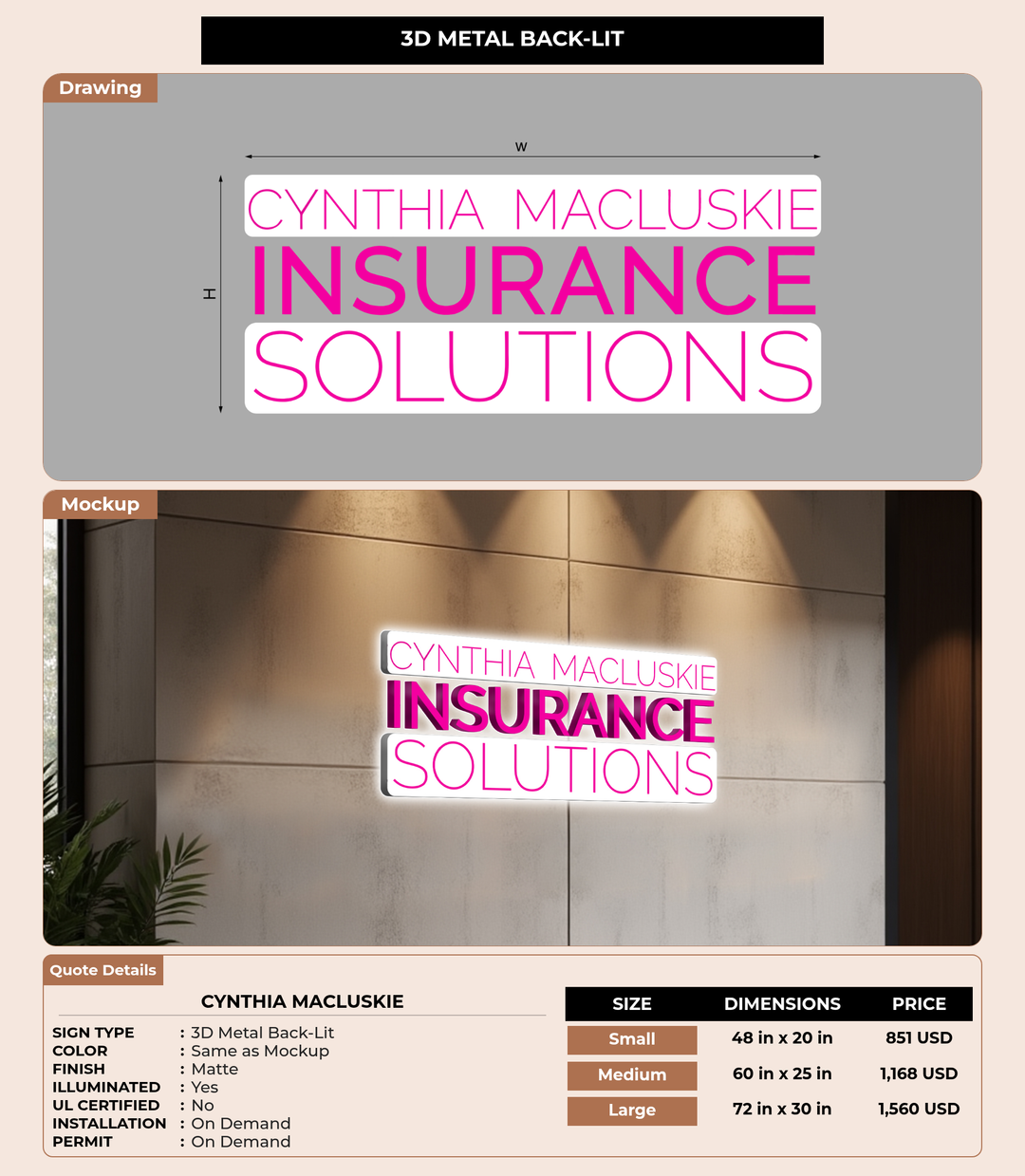 CUSTOM MOCKUP SIGN FOR Cynthia Macluskie