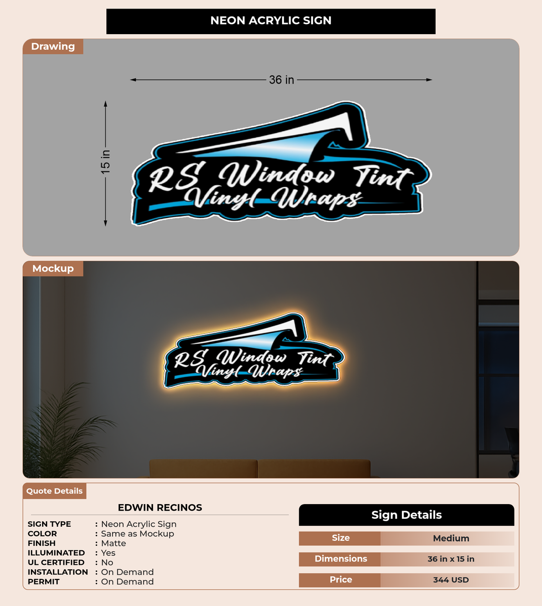 CUSTOM MOCKUP SIGN FOR edwin recinos