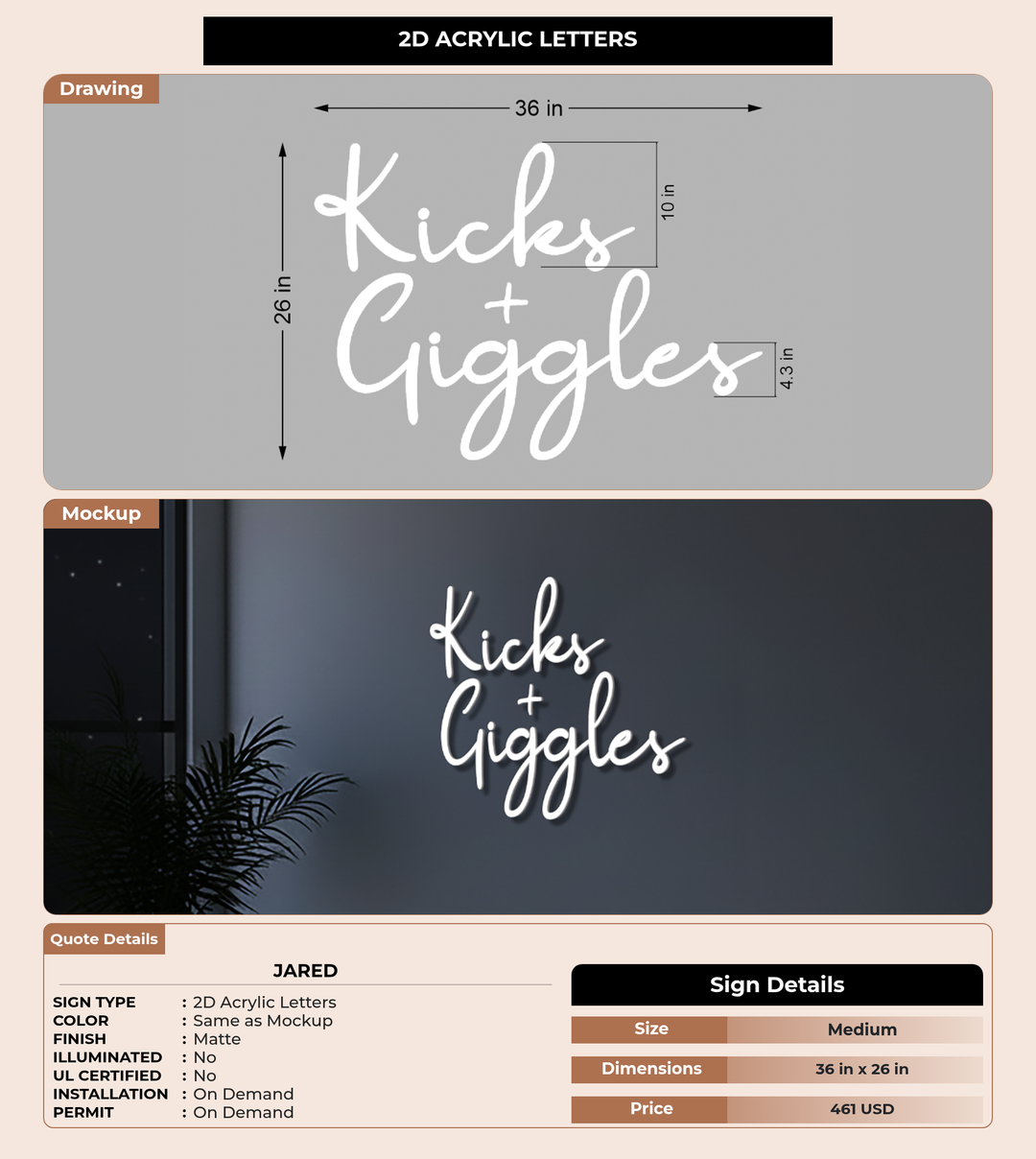 CUSTOM MOCKUP SIGN FOR Jared