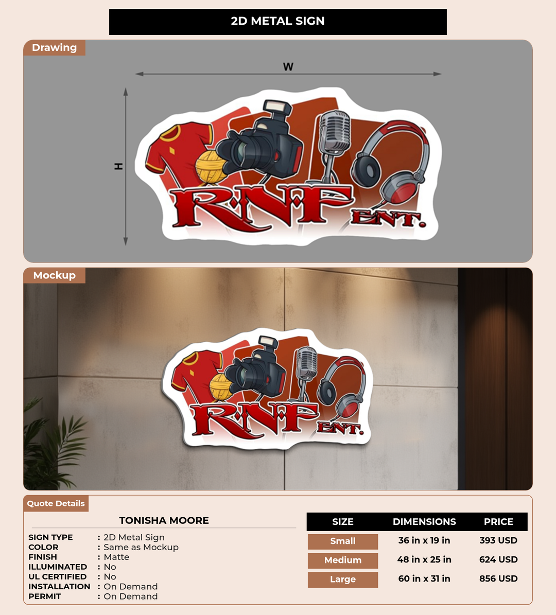 CUSTOM MOCKUP SIGN FOR Tonisha Moore