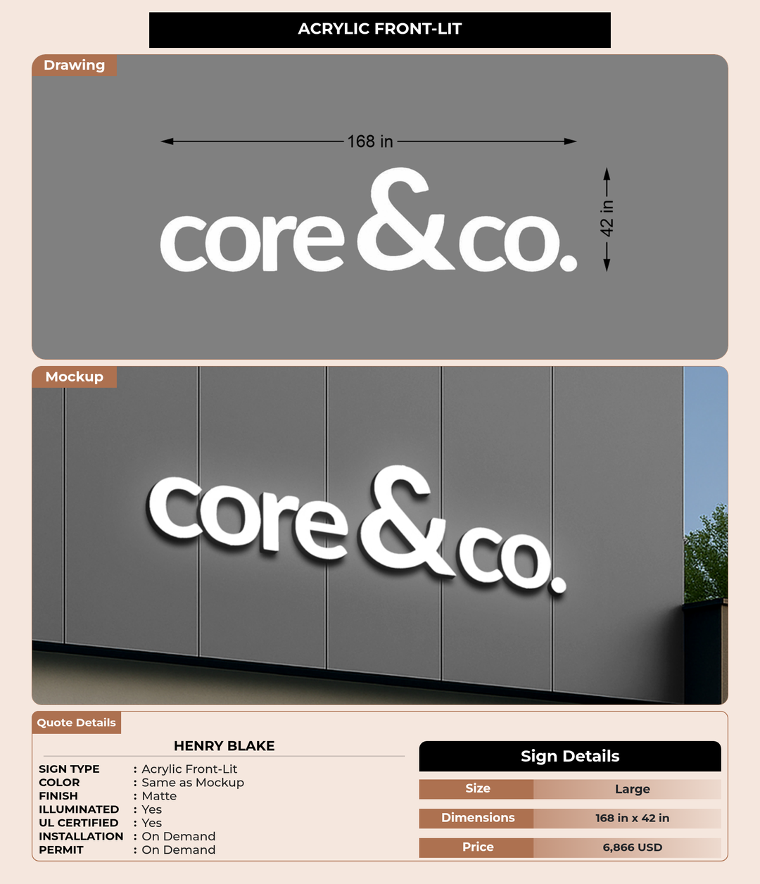 CUSTOM MOCKUP SIGN FOR Henry blake