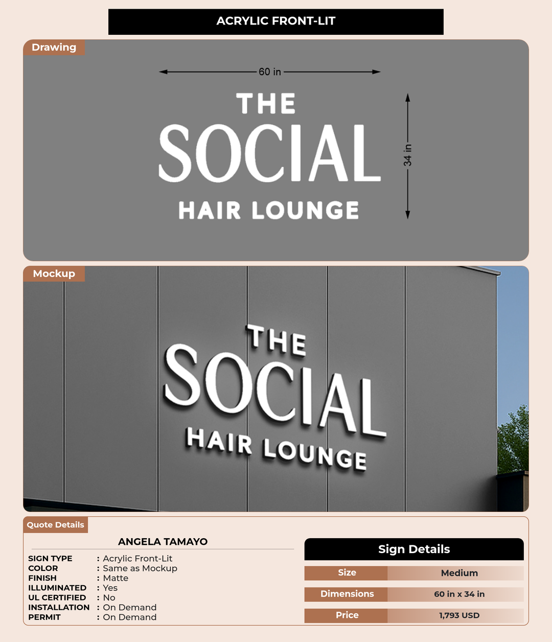 CUSTOM MOCKUP SIGN FOR Angela Tamayo