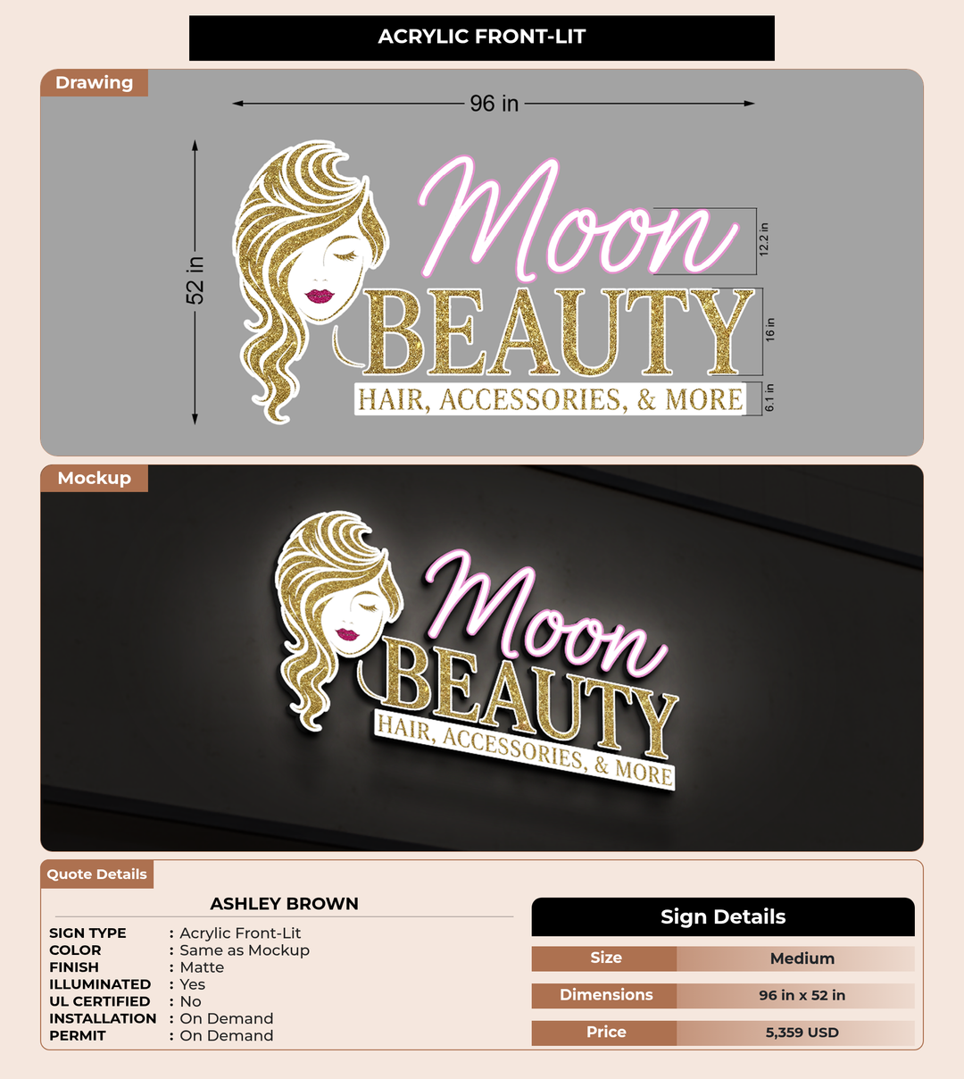 CUSTOM MOCKUP SIGN FOR Ashley Brown