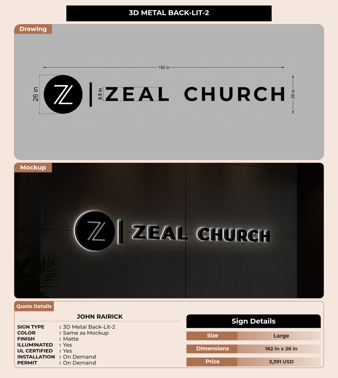 CUSTOM MOCKUP SIGN FOR John Rairick