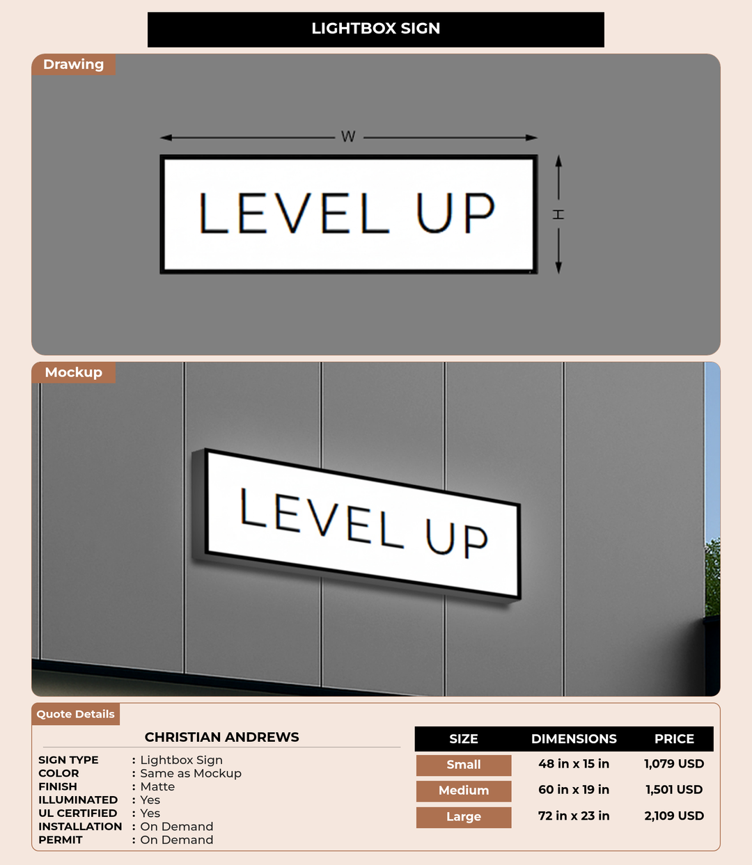 CUSTOM MOCKUP SIGN FOR Christian Andrews
