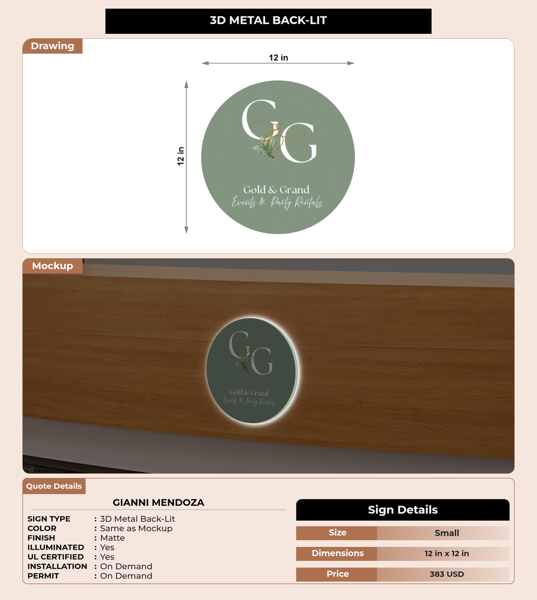 CUSTOM MOCKUP SIGN FOR Gianni Mendoza