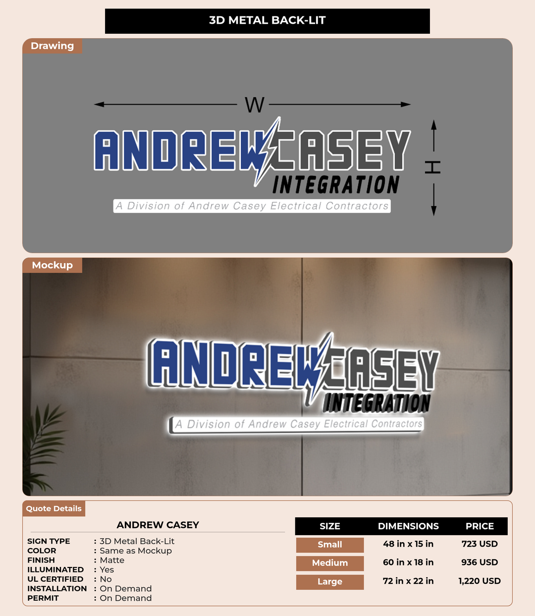CUSTOM MOCKUP SIGN FOR Andrew Casey