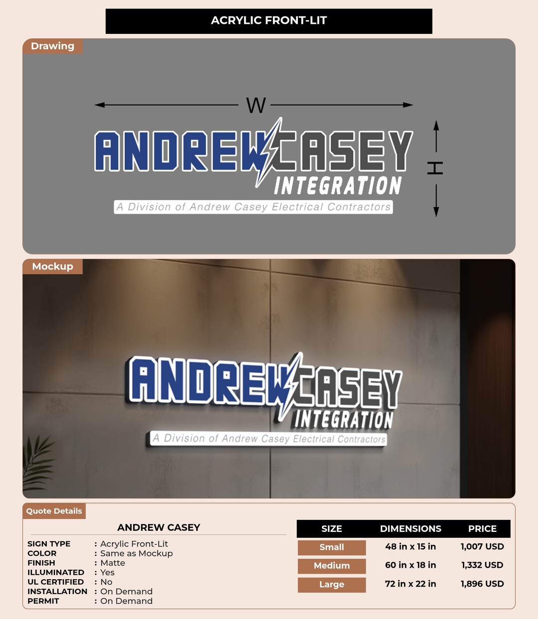 CUSTOM MOCKUP SIGN FOR Andrew Casey