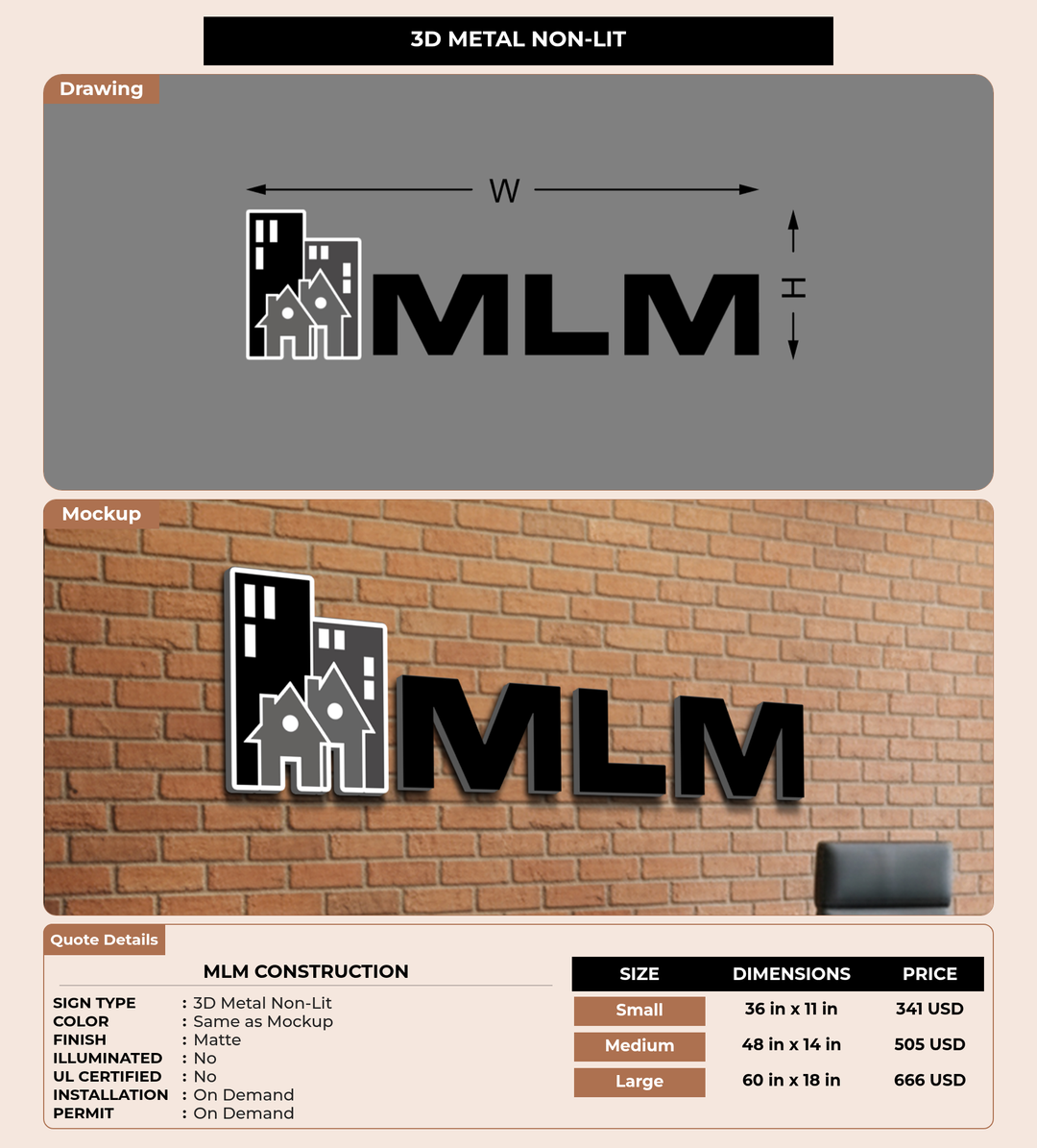 CUSTOM MOCKUP SIGN FOR MLM Construction