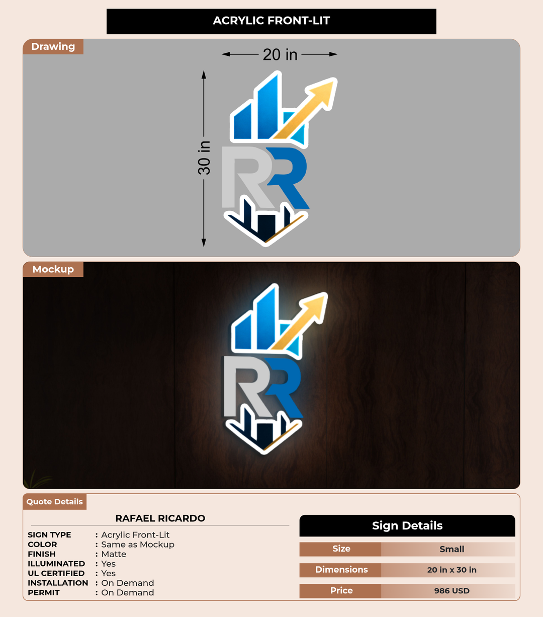 CUSTOM MOCKUP SIGN FOR Rafael Ricardo