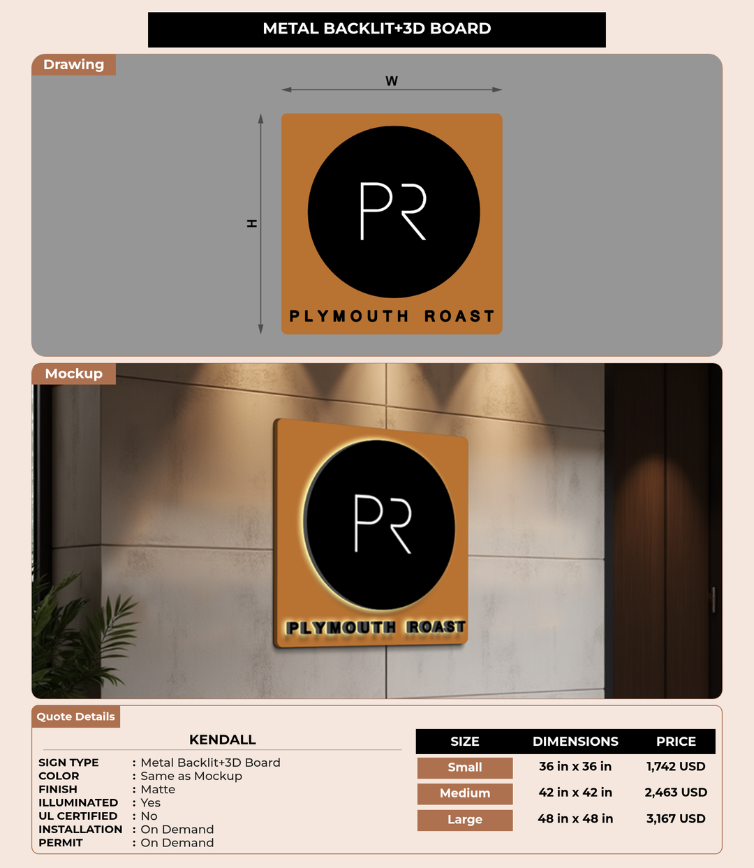 CUSTOM MOCKUP SIGN FOR Kendall
