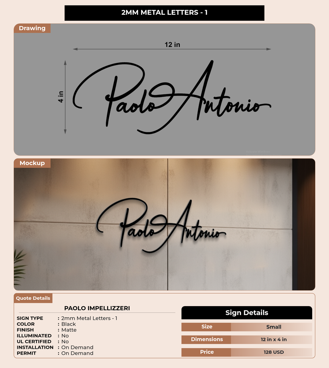 CUSTOM MOCKUP SIGN FOR Paolo Impellizzeri