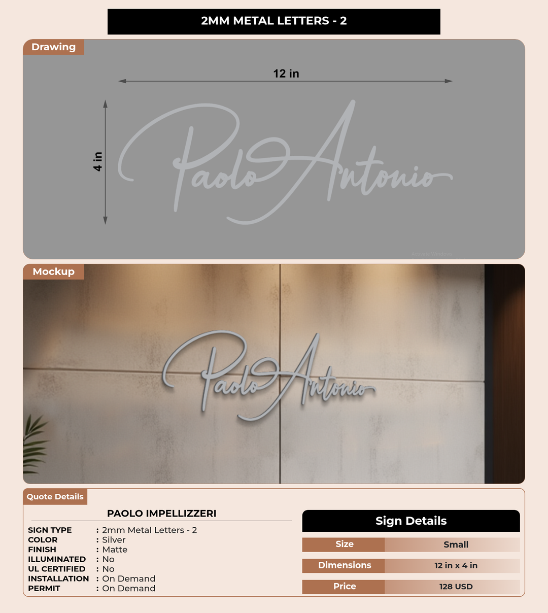 CUSTOM MOCKUP SIGN FOR Paolo Impellizzeri