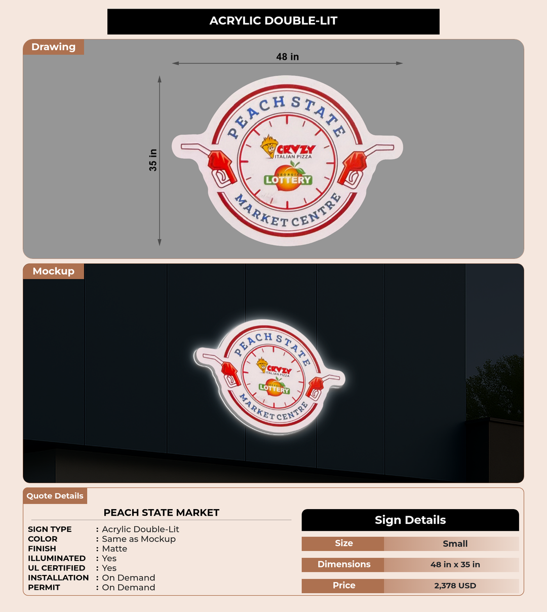CUSTOM MOCKUP SIGN FOR Peach State Market