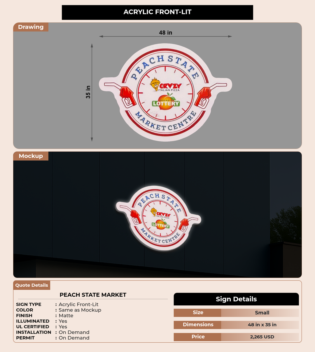 CUSTOM MOCKUP SIGN FOR Peach State Market