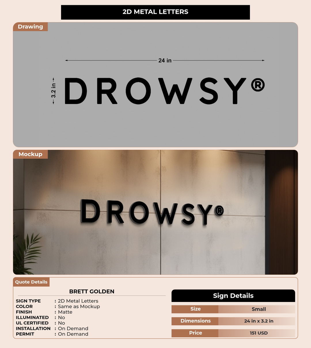 CUSTOM MOCKUP SIGN FOR Brett Golden