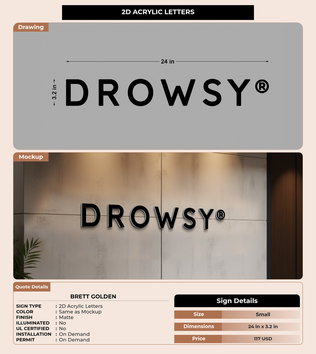 CUSTOM MOCKUP SIGN FOR Brett Golden