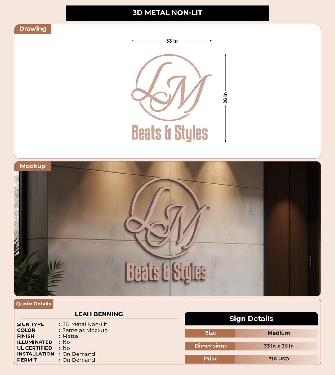 CUSTOM MOCKUP SIGN FOR Leah Benning
