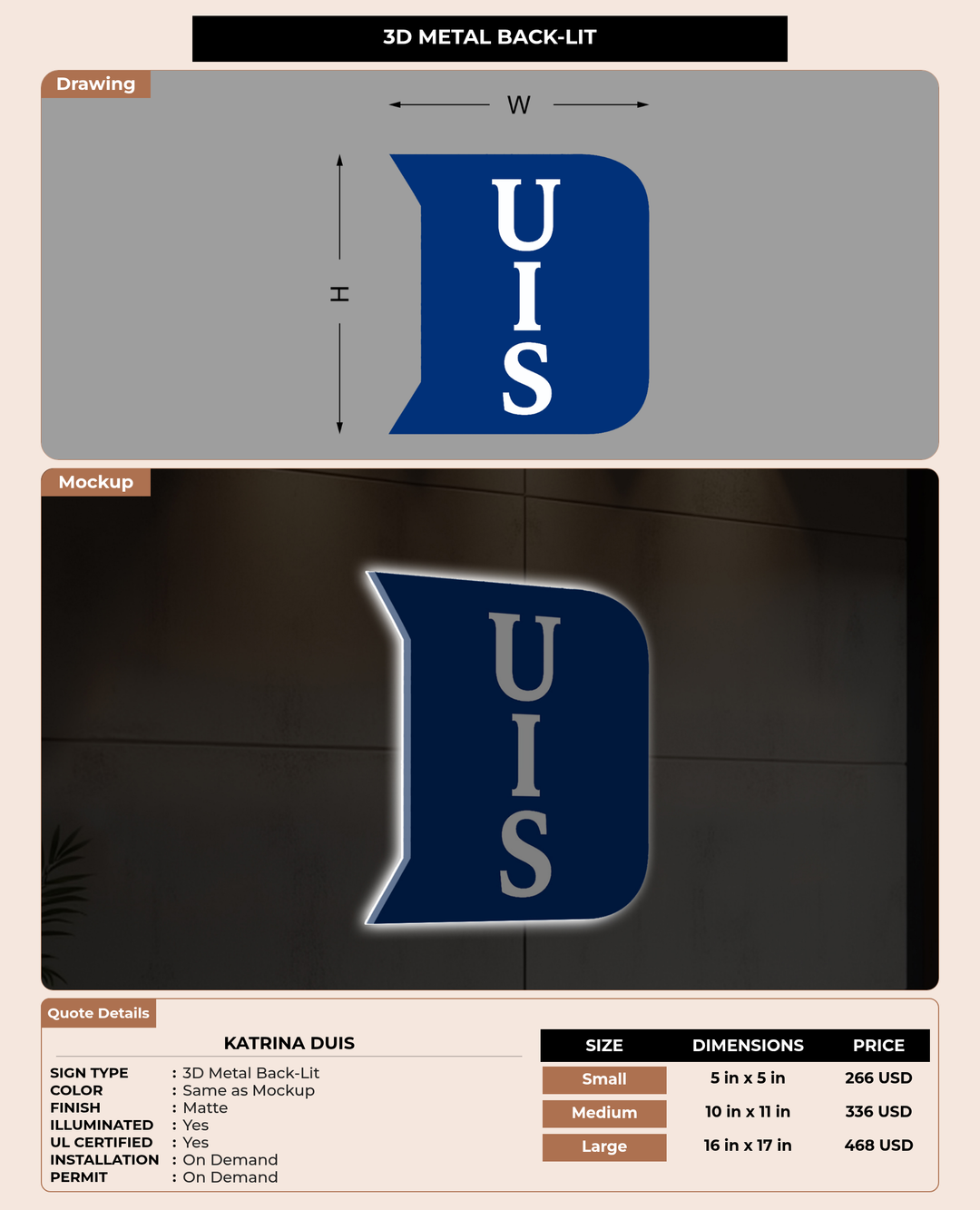 CUSTOM MOCKUP SIGN FOR Katrina Duis