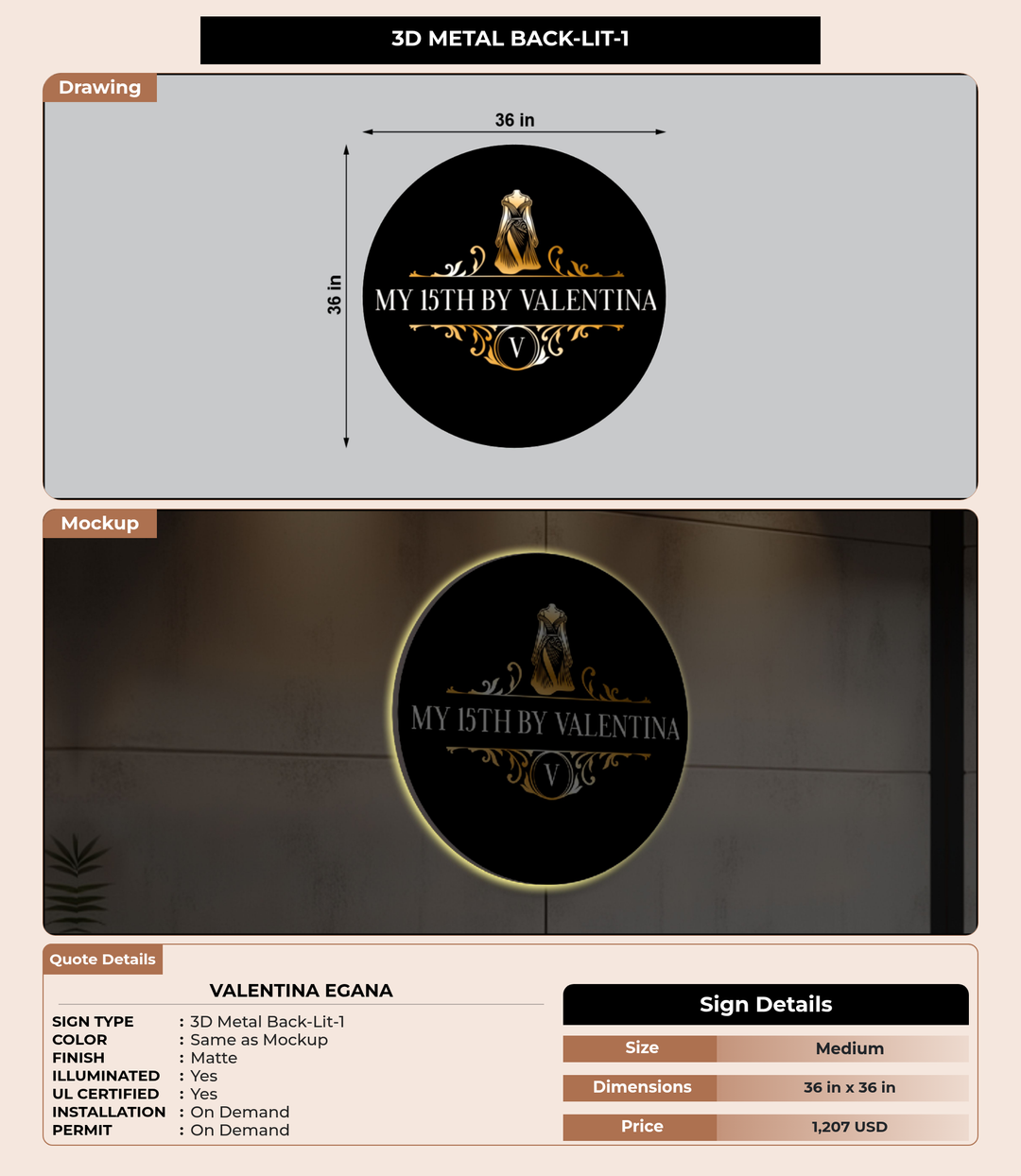 CUSTOM MOCKUP SIGN FOR Valentina Egana