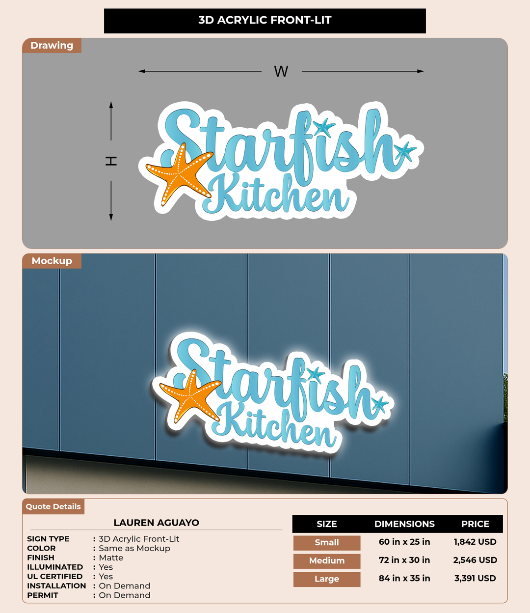 CUSTOM MOCKUP SIGN FOR Lauren aguayo