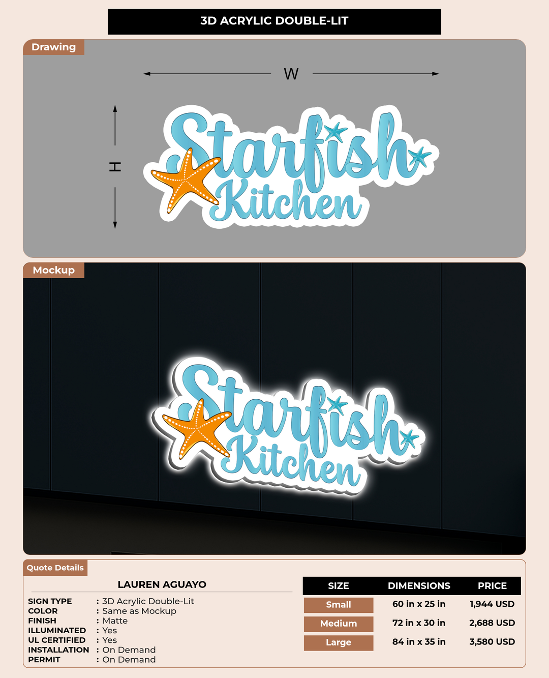 CUSTOM MOCKUP SIGN FOR Lauren aguayo