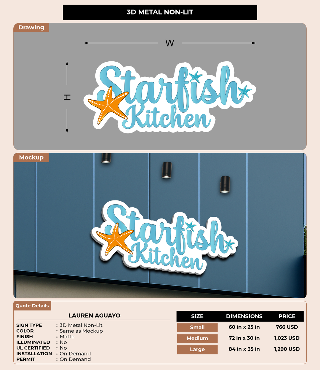 CUSTOM MOCKUP SIGN FOR Lauren aguayo