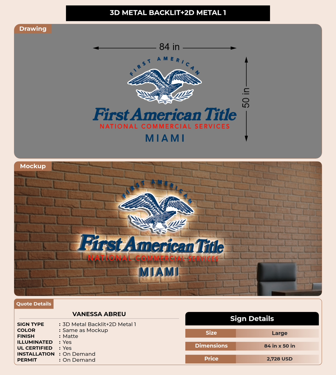 CUSTOM MOCKUP SIGN FOR Vanessa Abreu