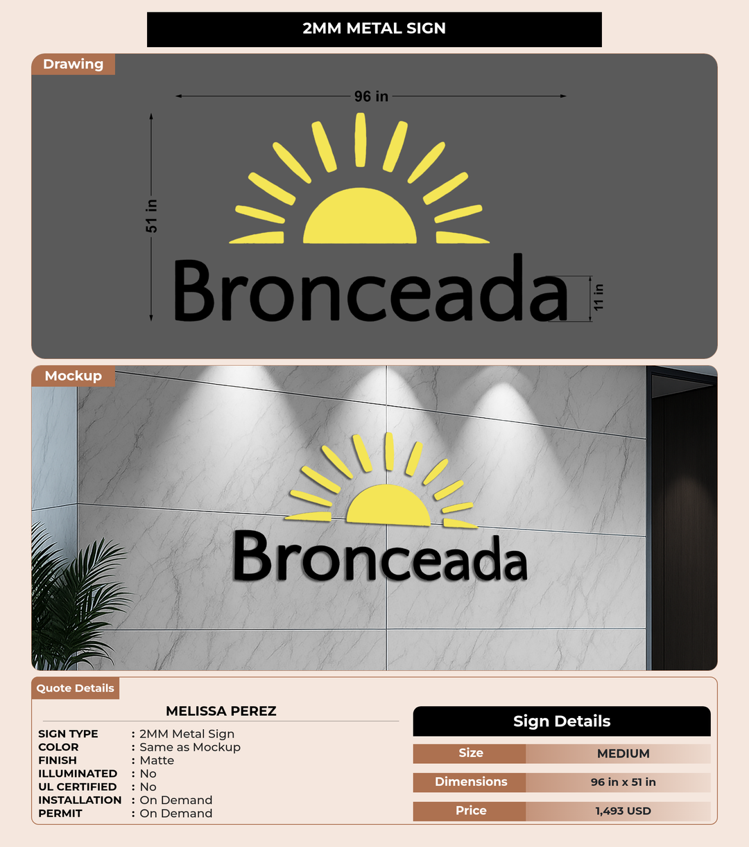 CUSTOM MOCKUP SIGN FOR melissa perez