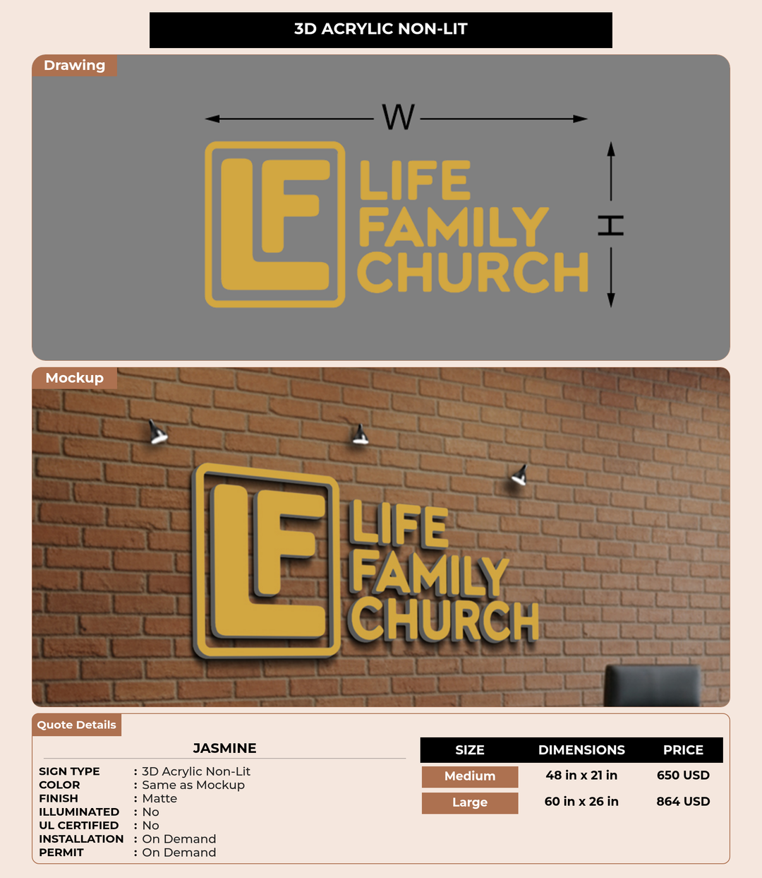 CUSTOM MOCKUP SIGN FOR Jasmine