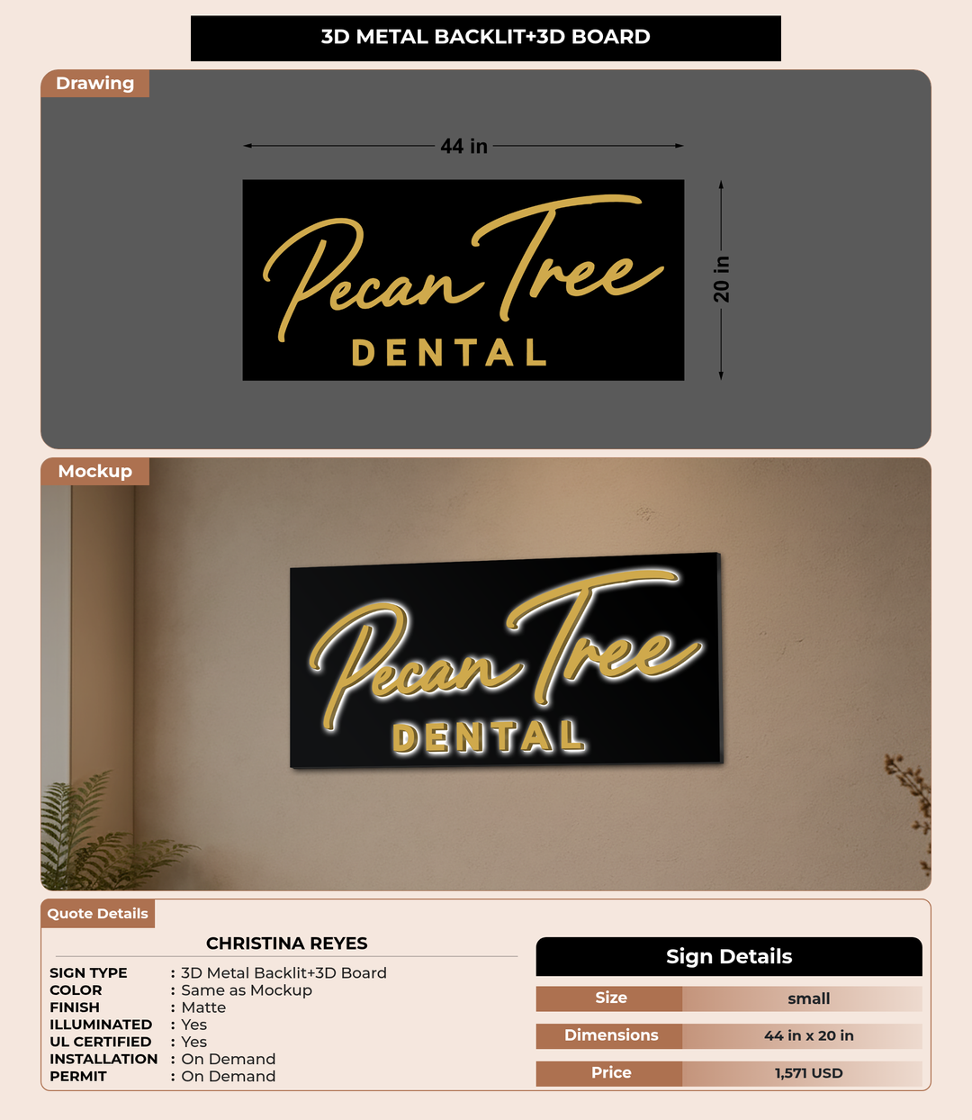 CUSTOM MOCKUP SIGN FOR Christina Reyes