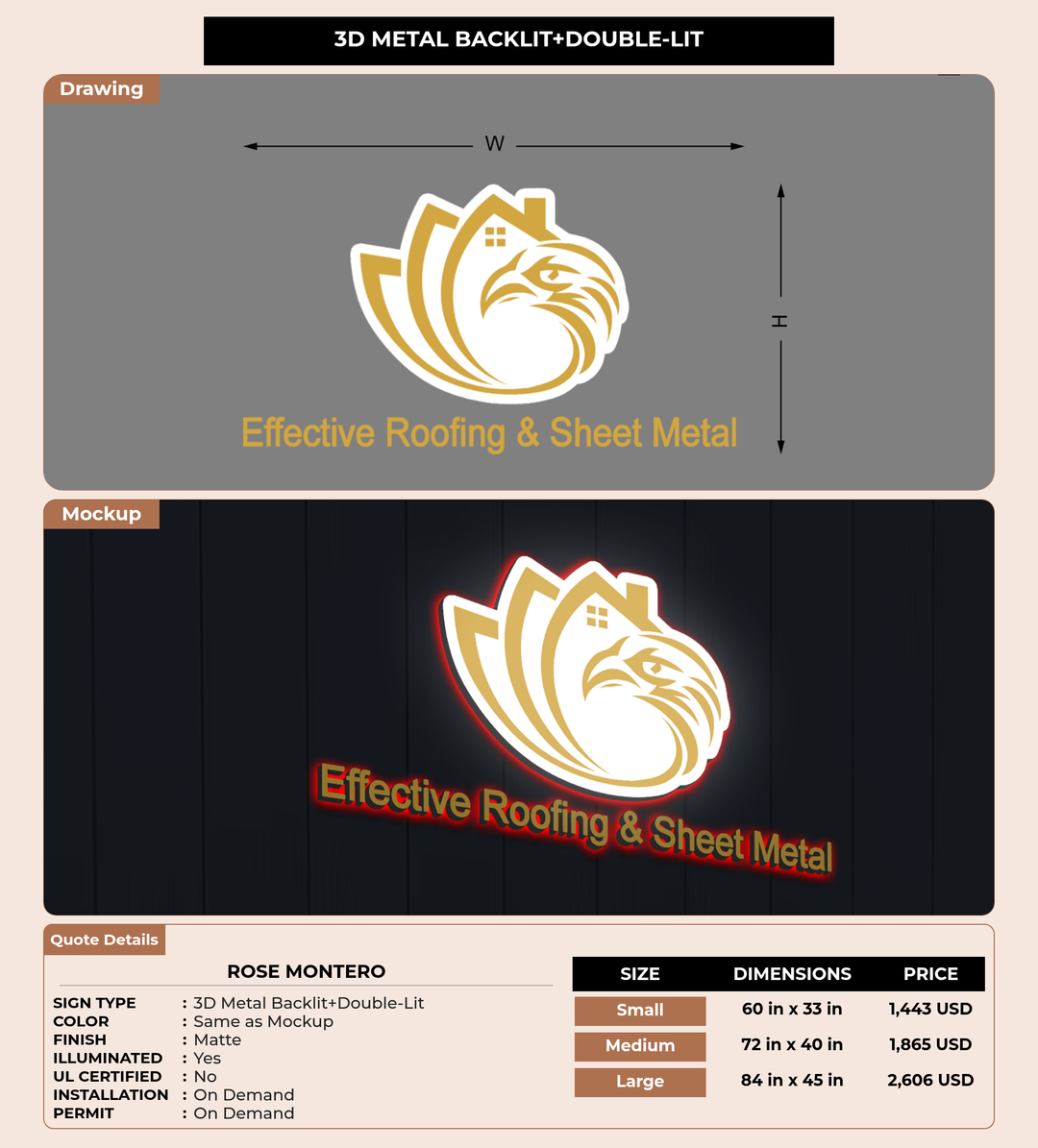 CUSTOM MOCKUP SIGN FOR Rose Montero