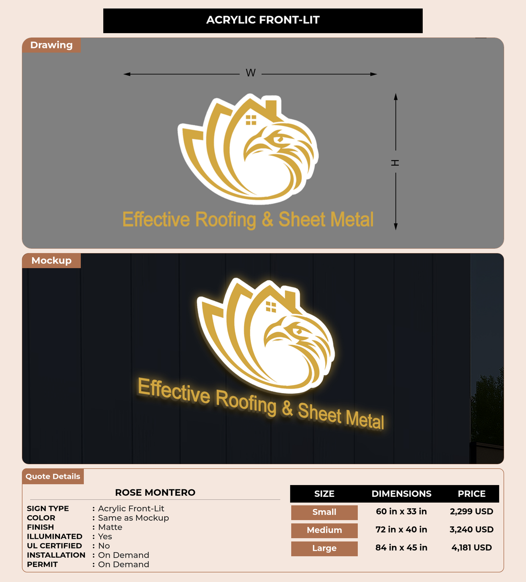 CUSTOM MOCKUP SIGN FOR Rose Montero