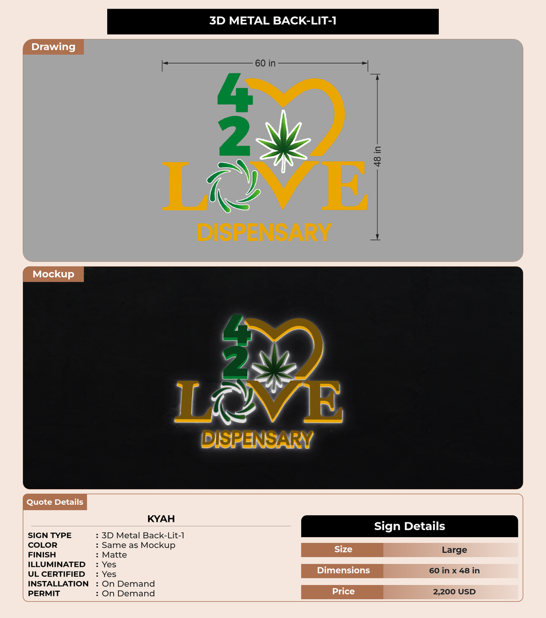 CUSTOM MOCKUP SIGN FOR Kyah