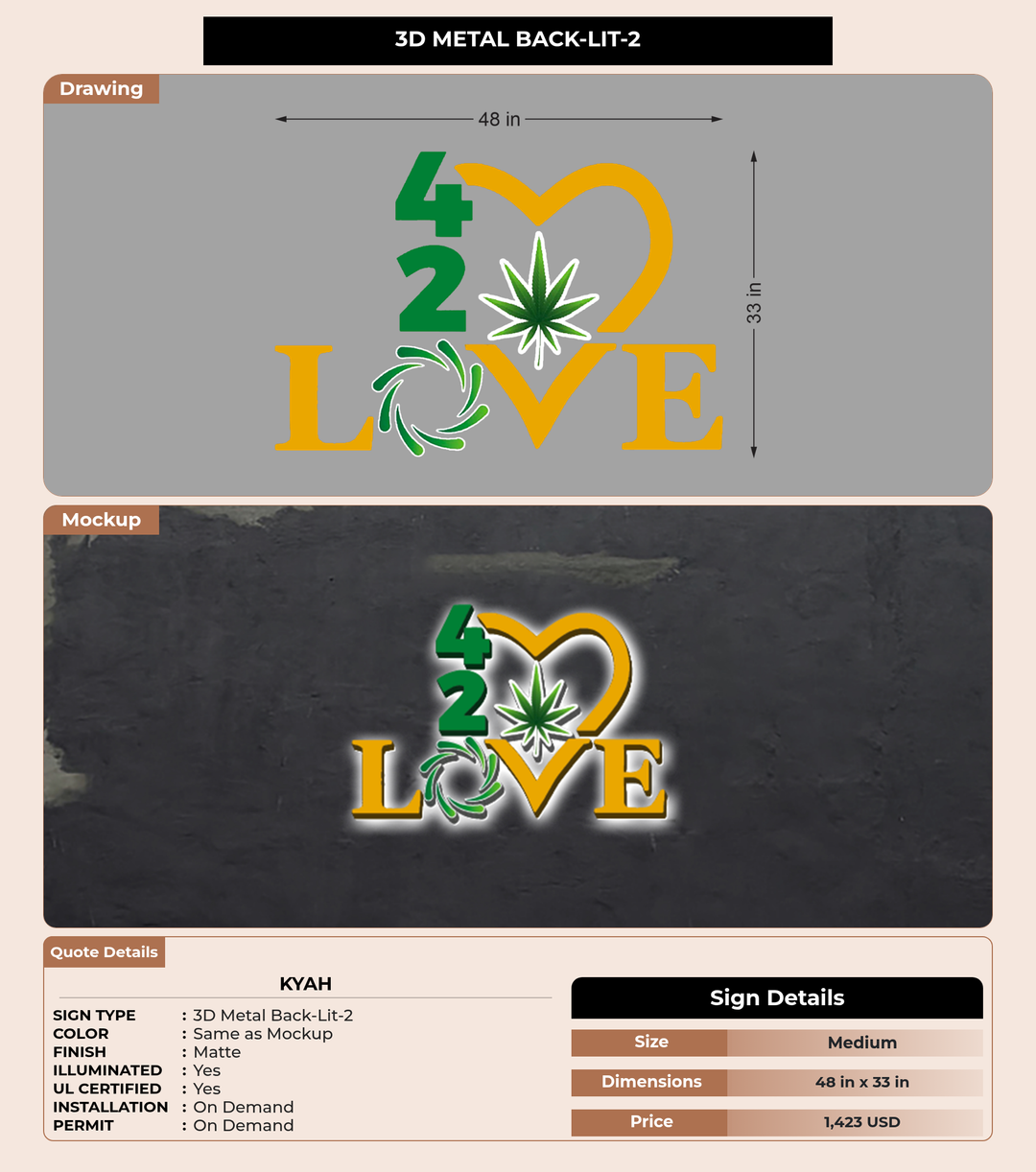 CUSTOM MOCKUP SIGN FOR Kyah