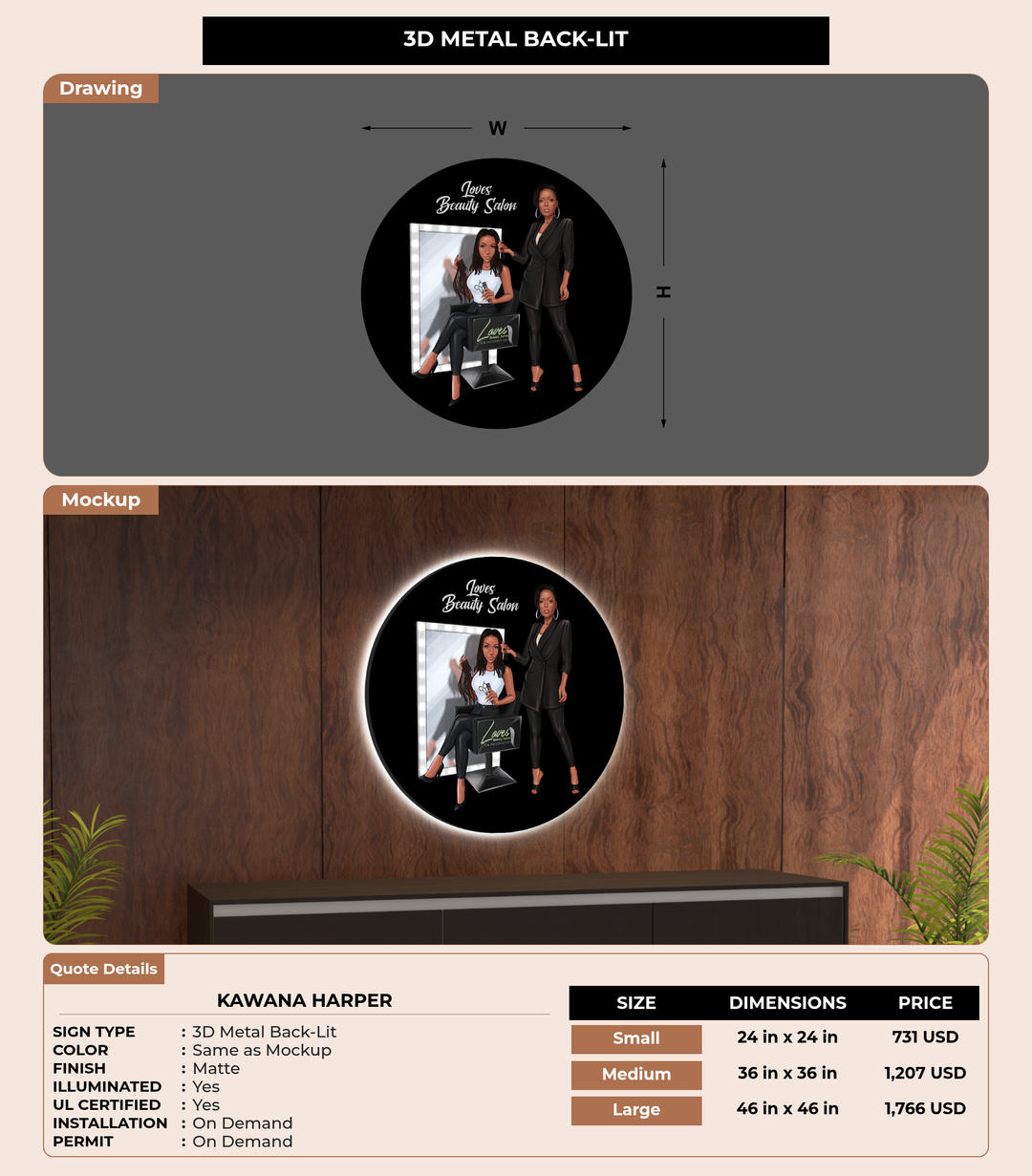CUSTOM MOCKUP SIGN FOR Kawana Harper