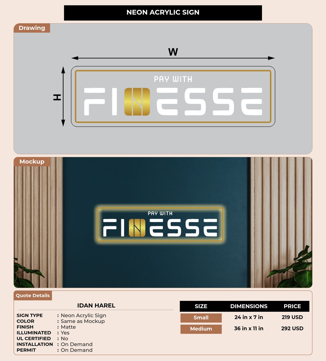 CUSTOM MOCKUP SIGN FOR Idan Harel