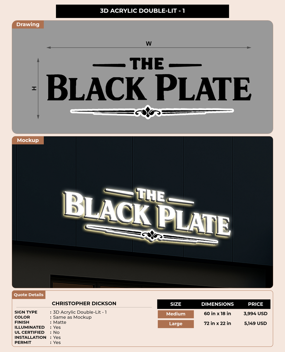 CUSTOM MOCKUP SIGN FOR Christopher Dickson