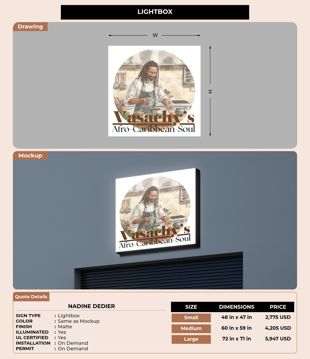 CUSTOM MOCKUP SIGN FOR Nadine Dedier