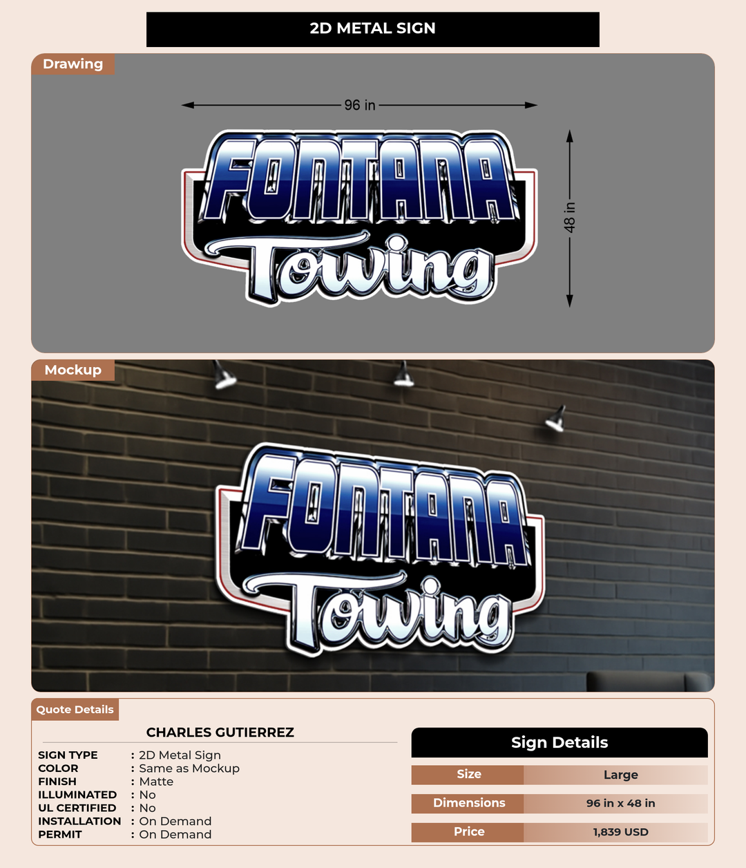 CUSTOM MOCKUP SIGN FOR Charles Gutierrez