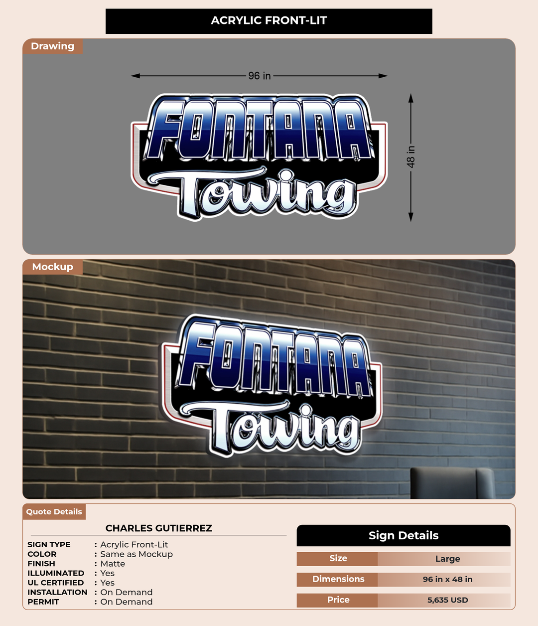 CUSTOM MOCKUP SIGN FOR Charles Gutierrez
